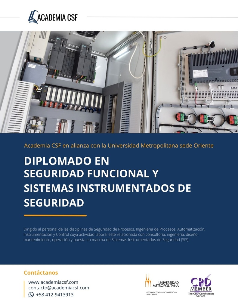 Diplomado: Seguridad Funcional y Sistemas Instrumentados de Seguridad